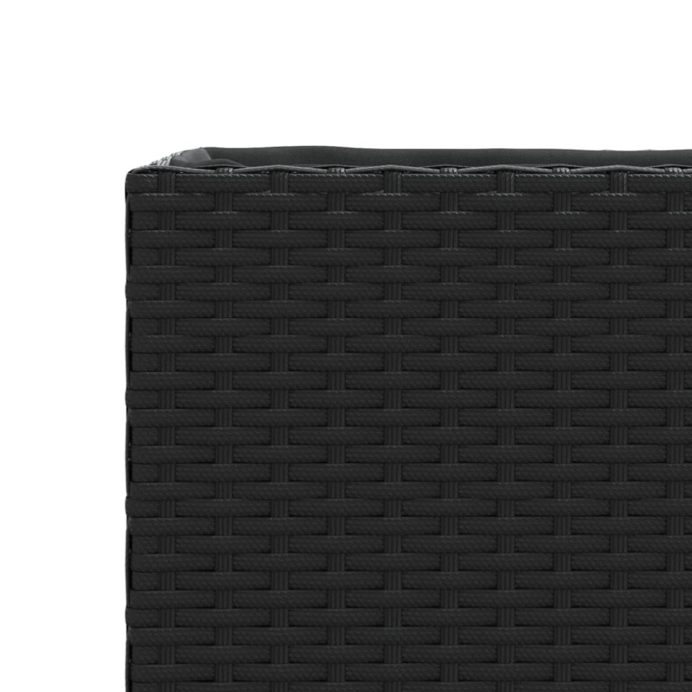 Produktbild för Odlingslåda med hjul & 3 krukor svart 107x32x38 cm konstrotting