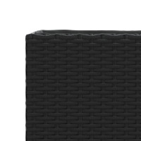 Produktbild för Odlingslåda med hjul & 3 krukor svart 107x32x38 cm konstrotting