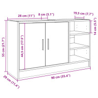 Produktbild för Tvättställsskåp vit 90x29x55 cm konstruerat trä