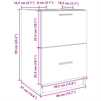 Produktbild för Tvättställsskåp sonoma-ek 40x37x59 cm konstruerat trä