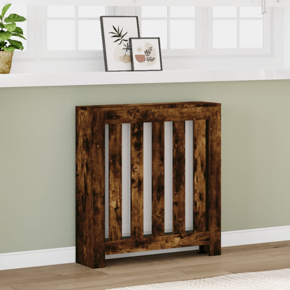 Produktbild för Elementskydd rökfärgad ek 78x20x82 cm konstruerat trä
