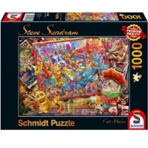 Asmodee Cat Mania by Steve Sundram - 1000 Piece Schmidt Puzzle (häftad, eng)