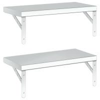 Produktbild för Vägghyllor 2 st 50x23,5 cm silver rostfritt stål