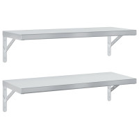 Produktbild för Vägghyllor 2 st 75x30 cm silver rostfritt stål