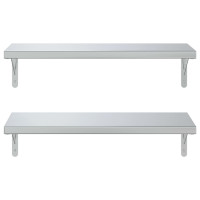 Produktbild för Vägghyllor 2 st 75x30 cm silver rostfritt stål