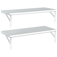 Produktbild för Vägghyllor 2 st 75x30 cm silver rostfritt stål