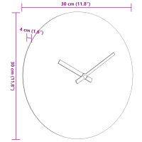 Produktbild för Väggklocka gul&svart Ø30 cm järn och konstruerat trä