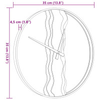 Produktbild för Väggklocka brun Ø35 cm järn och ekträ