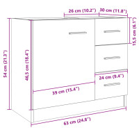 Produktbild för Tvättställsskåp sonoma-ek 63x30x54 cm konstruerat trä