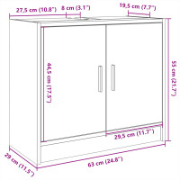 Produktbild för Tvättställsskåp svart 63x29x55 cm konstruerat trä