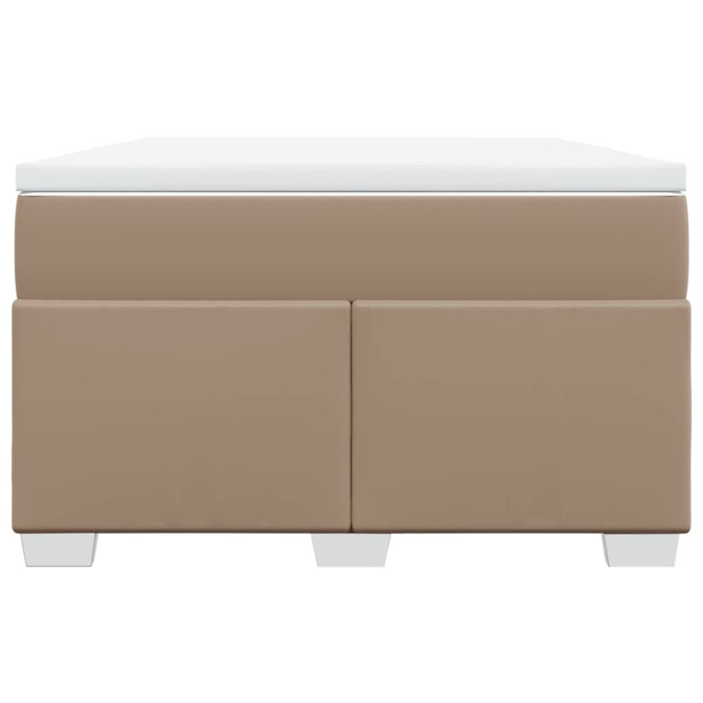 Produktbild för Ramsäng med bäddmadrass cappuccino 120x200 cm konstläder