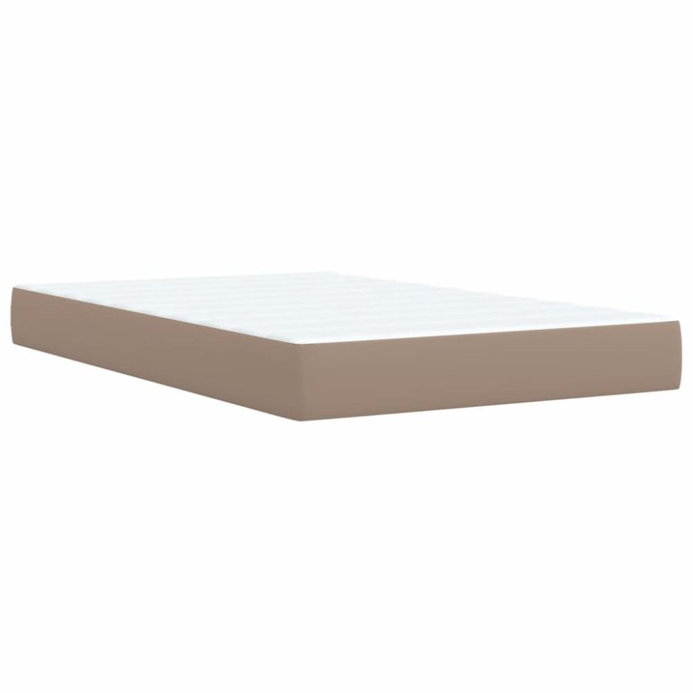 Produktbild för Ramsäng med bäddmadrass cappuccino 120x200 cm konstläder