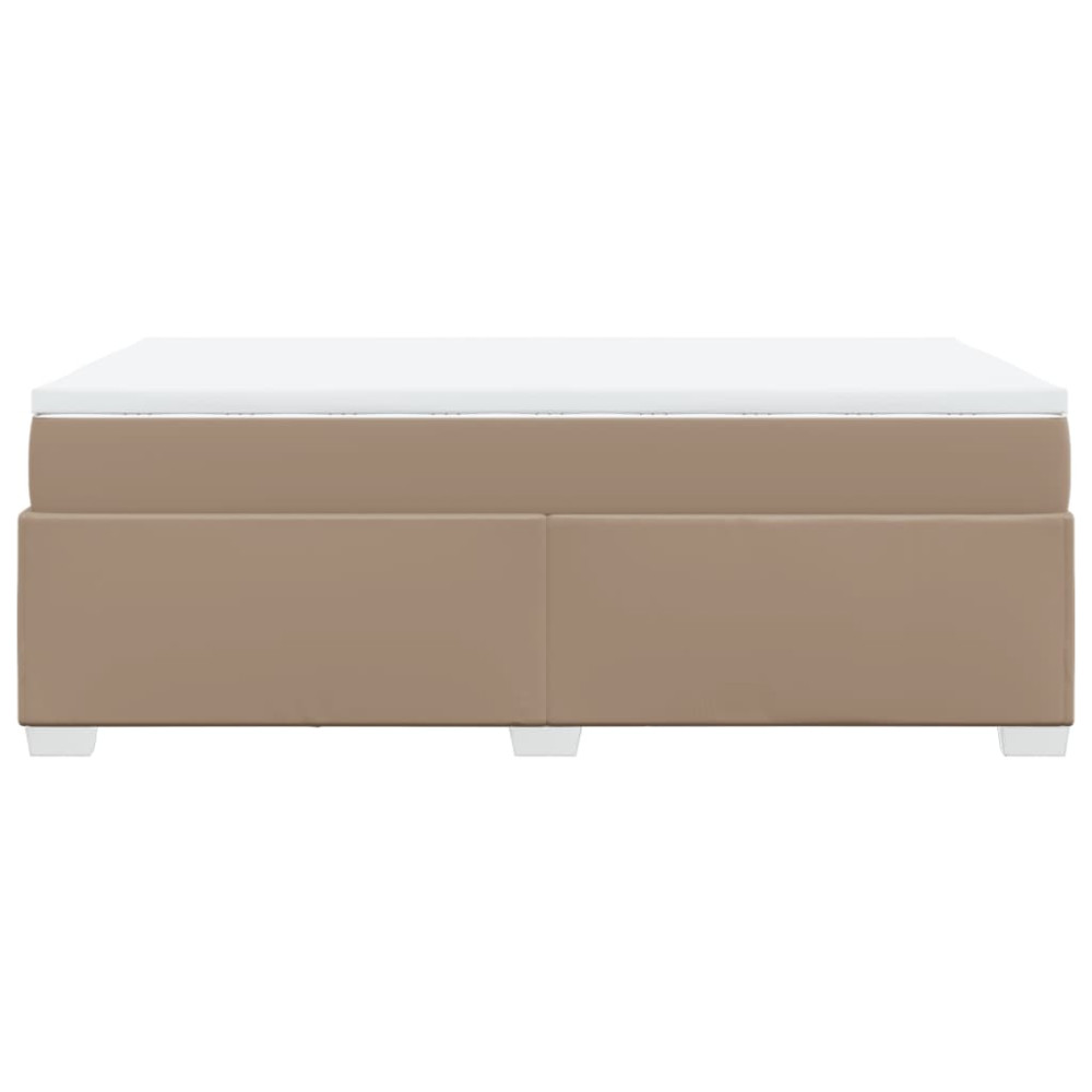Produktbild för Ramsäng med bäddmadrass cappuccino 120x200 cm konstläder