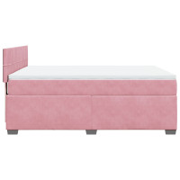 Produktbild för Ramsäng med madrass rosa 140x190 cm sammet