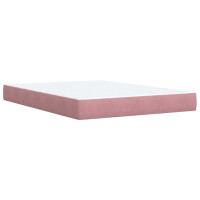 Produktbild för Ramsäng med madrass rosa 140x190 cm sammet