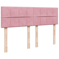 Produktbild för Ramsäng med madrass rosa 140x190 cm sammet