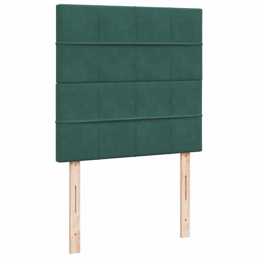 Produktbild för Ramsäng med madrass mörkgrön 90x190 cm sammet