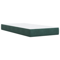 Produktbild för Ramsäng med madrass mörkgrön 90x190 cm sammet