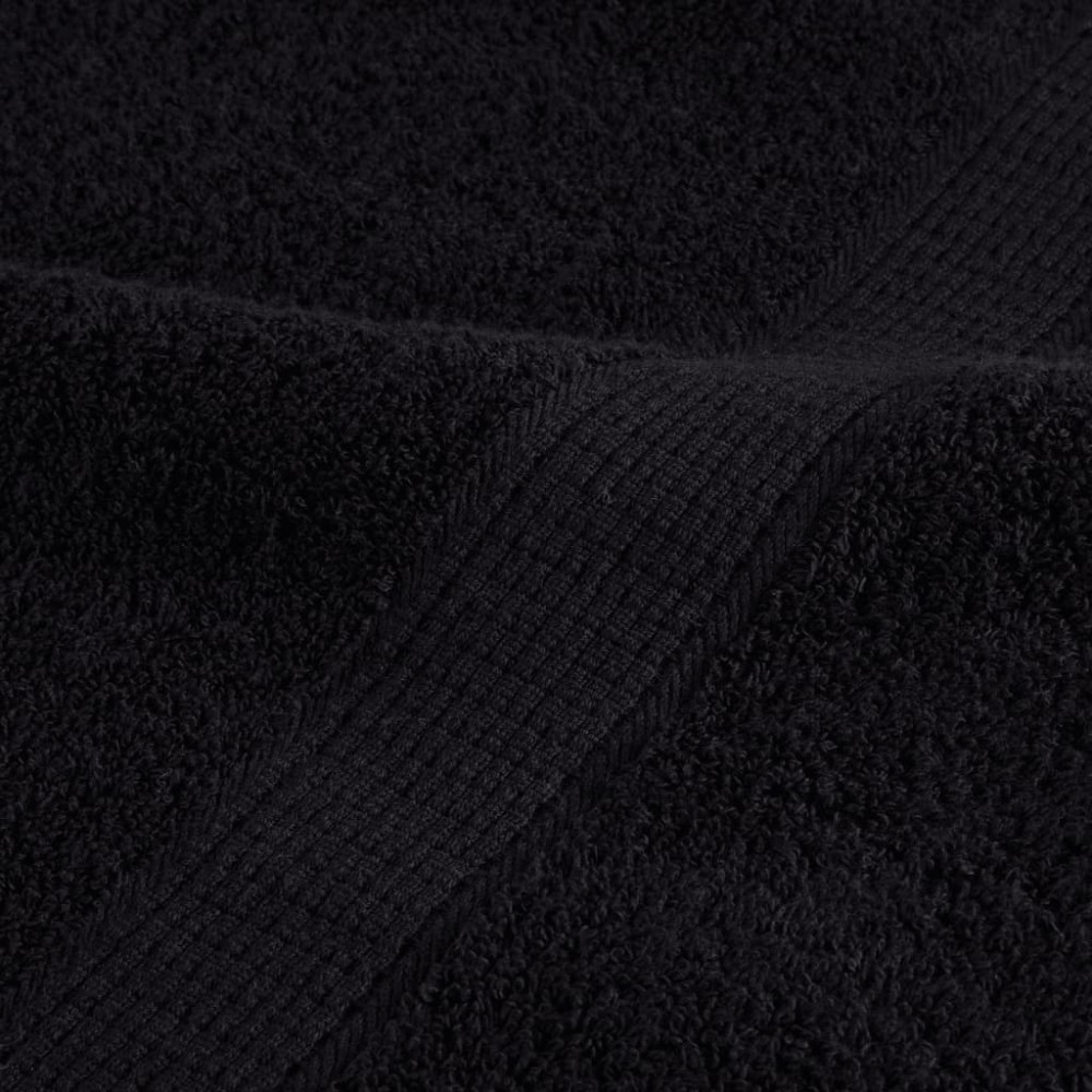 Produktbild för Premium gästhanddukar SOLUND 2 st svart 30x50 cm 600 gsm