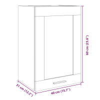 Produktbild för Väggskåp med glasdörrar sonoma-ek 40x31x60 cm konstruerat trä