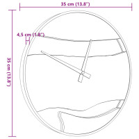 Produktbild för Väggklocka brun Ø35 cm järn och olivträ