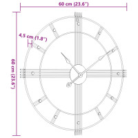 Produktbild för Väggklocka svart Ø60 cm järn