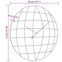 Produktbild för Väggklocka gul&svart Ø50 cm järn och konstruerat trä