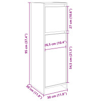 Produktbild för Badrumsskåp sonoma-ek 30x30x95 cm konstruerat trä