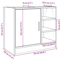 Produktbild för Tvättställsskåp betonggrå 63x29x55 cm konstruerat trä