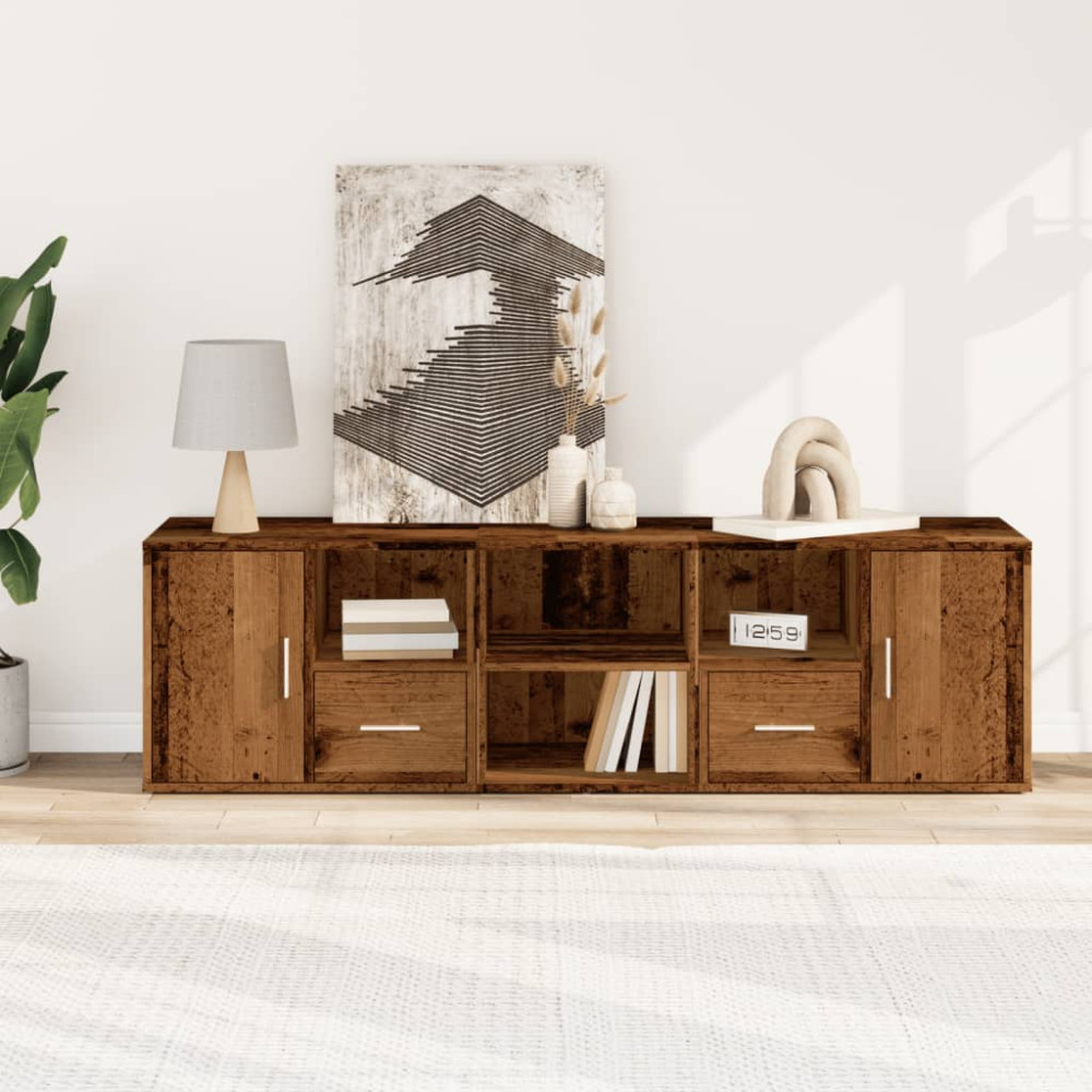Produktbild för Hörnskåp åldrat trä 160x40x45 cm konstruerat trä