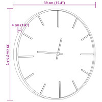 Produktbild för Väggklocka brun Ø39 cm järn och konstruerat trä