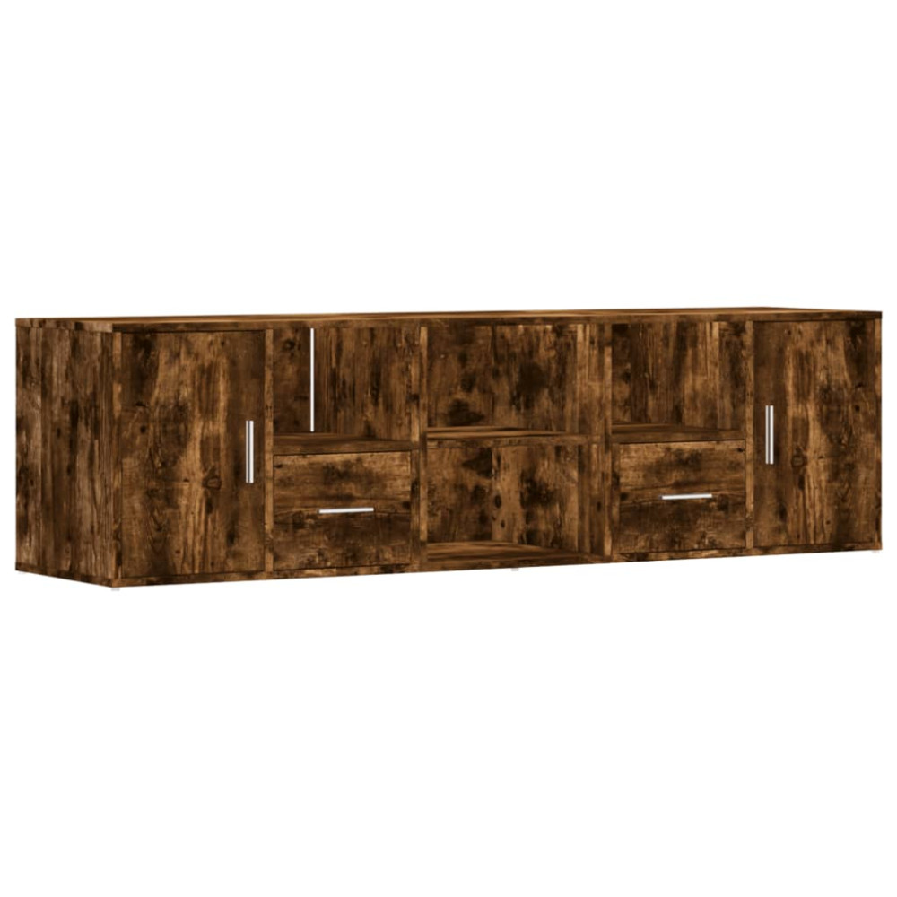 Produktbild för Hörnskåp rökfärgad ek 160x40x45 cm konstruerat trä