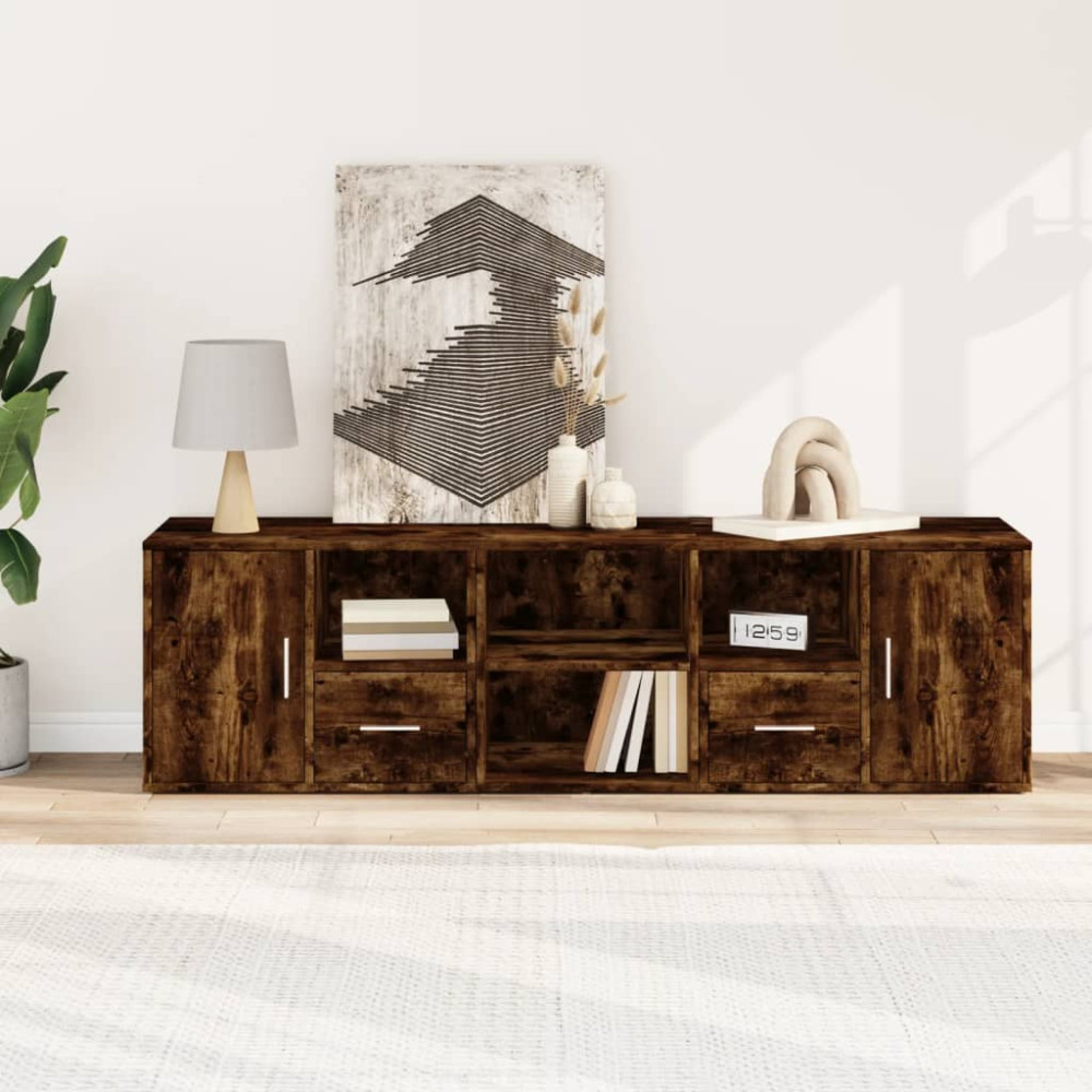 Produktbild för Hörnskåp rökfärgad ek 160x40x45 cm konstruerat trä