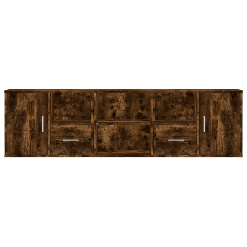 Produktbild för Hörnskåp rökfärgad ek 160x40x45 cm konstruerat trä