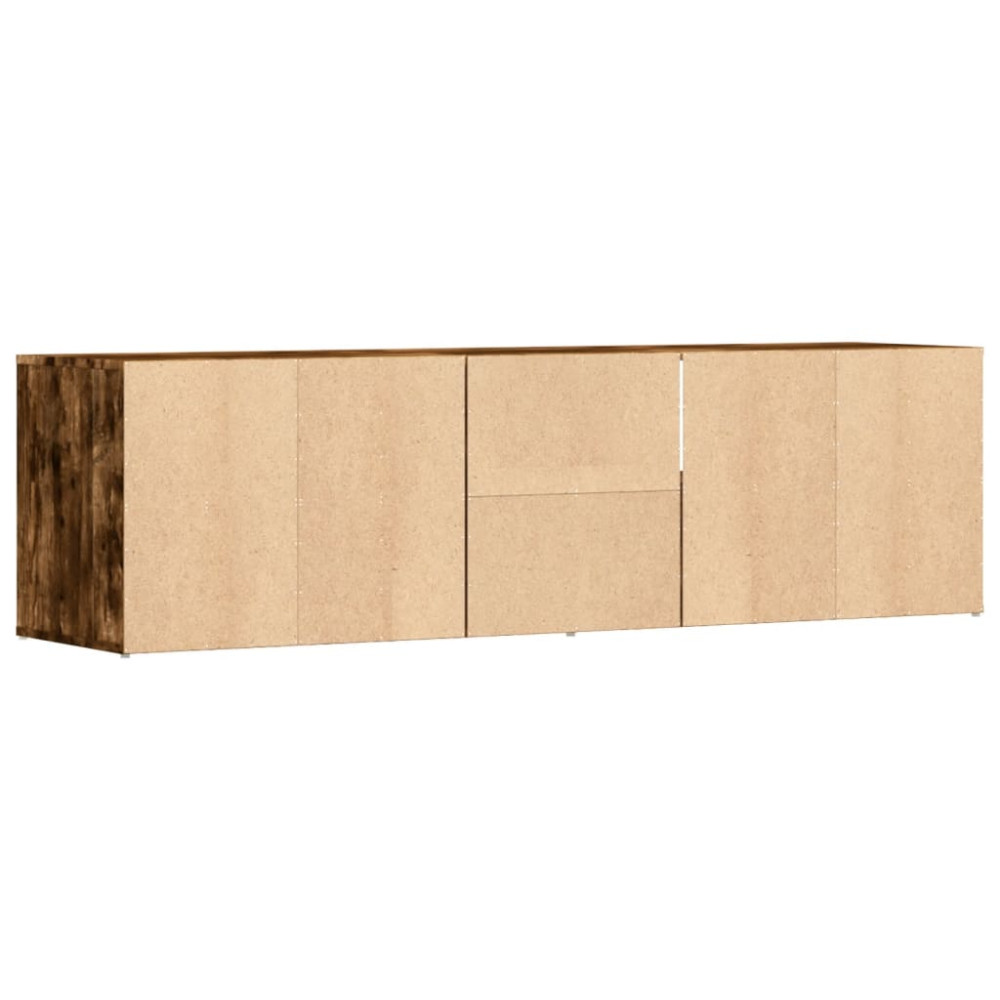 Produktbild för Hörnskåp rökfärgad ek 160x40x45 cm konstruerat trä