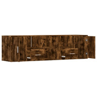 Produktbild för Hörnskåp rökfärgad ek 160x40x45 cm konstruerat trä