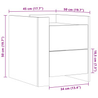 Produktbild för Sängbord betonggrå 45x50x50 cm konstruerat trä