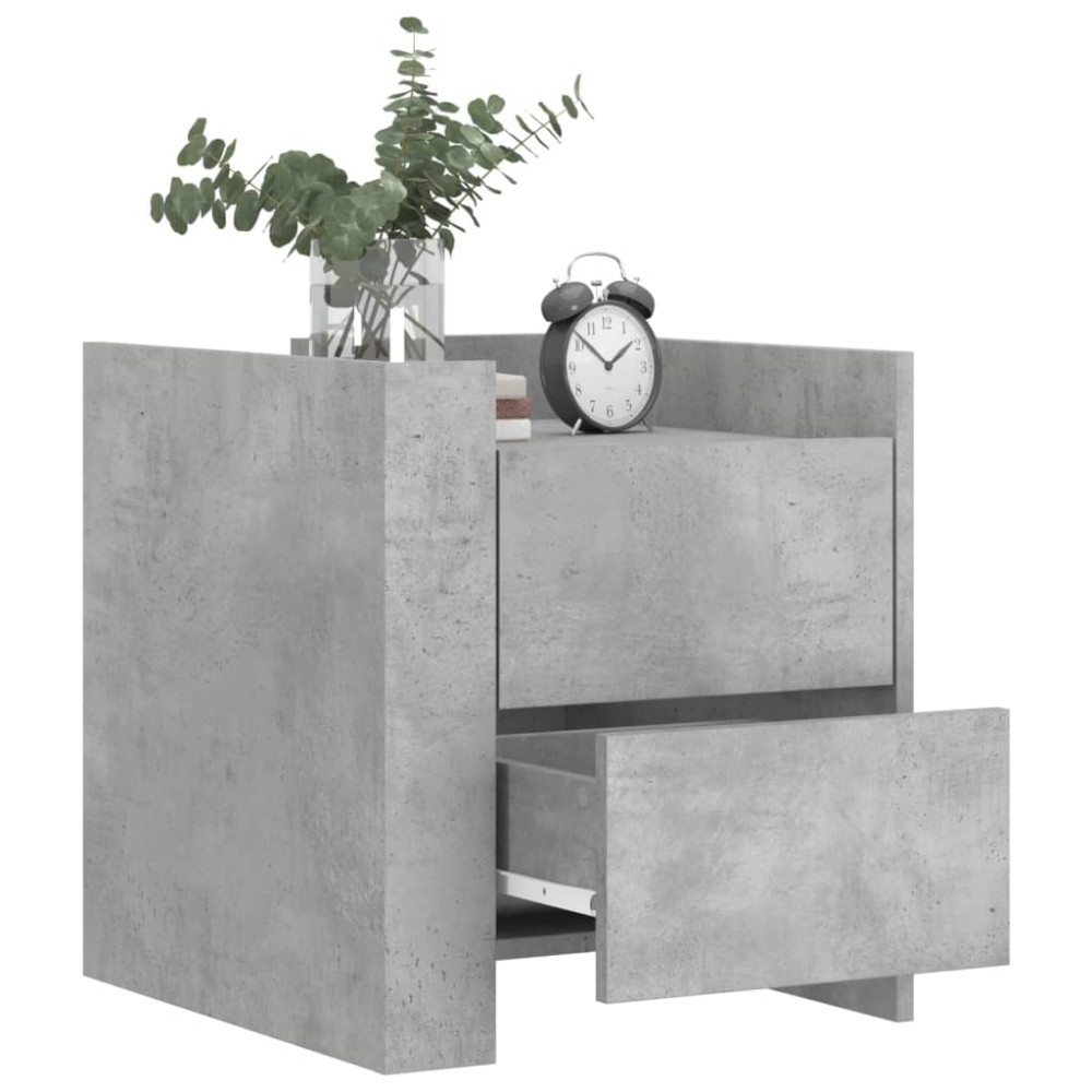 Produktbild för Sängbord betonggrå 45x50x50 cm konstruerat trä