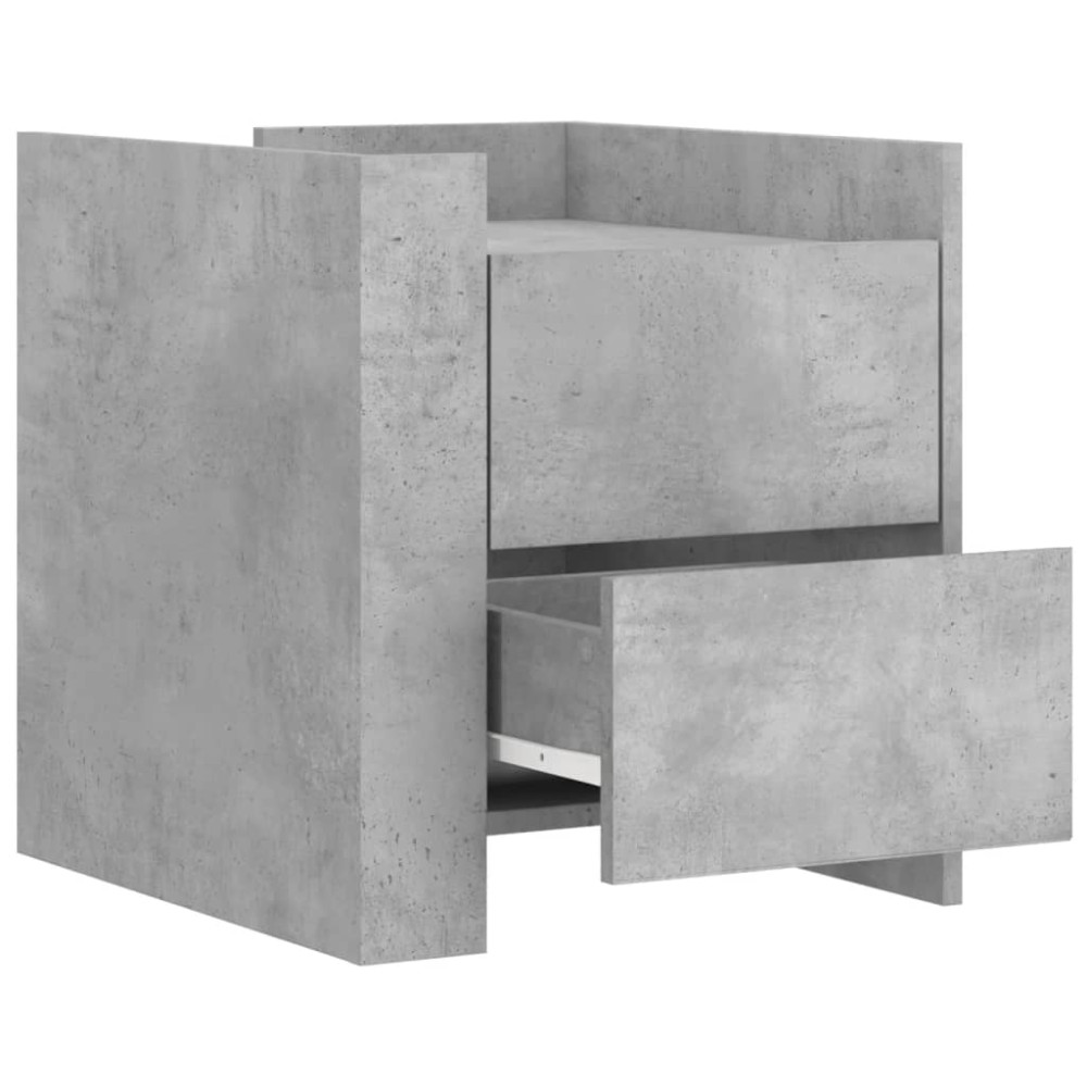 Produktbild för Sängbord betonggrå 45x50x50 cm konstruerat trä