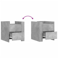 Produktbild för Sängbord betonggrå 45x50x50 cm konstruerat trä