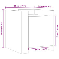 Produktbild för Sängbord rökfärgad ek 45x50x50 cm konstruerat trä