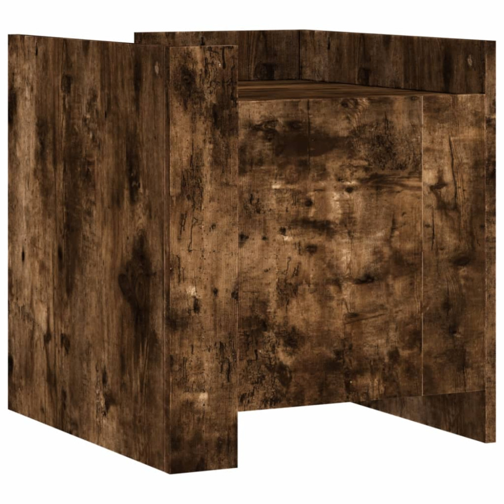 Produktbild för Sängbord rökfärgad ek 45x50x50 cm konstruerat trä