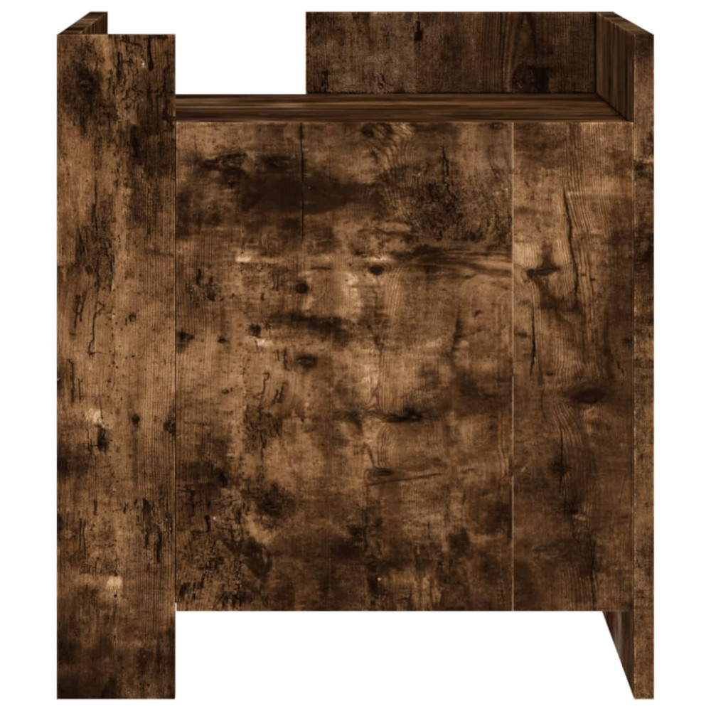 Produktbild för Sängbord rökfärgad ek 45x50x50 cm konstruerat trä