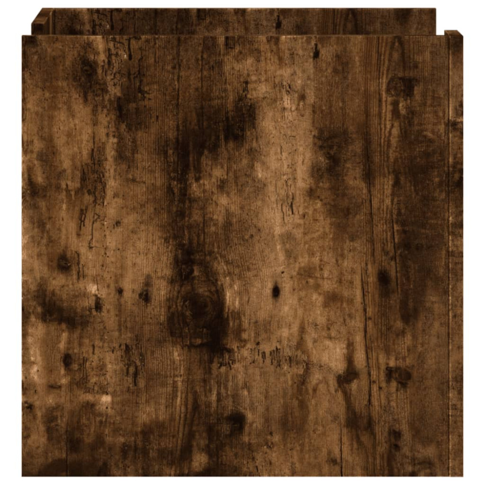 Produktbild för Sängbord rökfärgad ek 45x50x50 cm konstruerat trä
