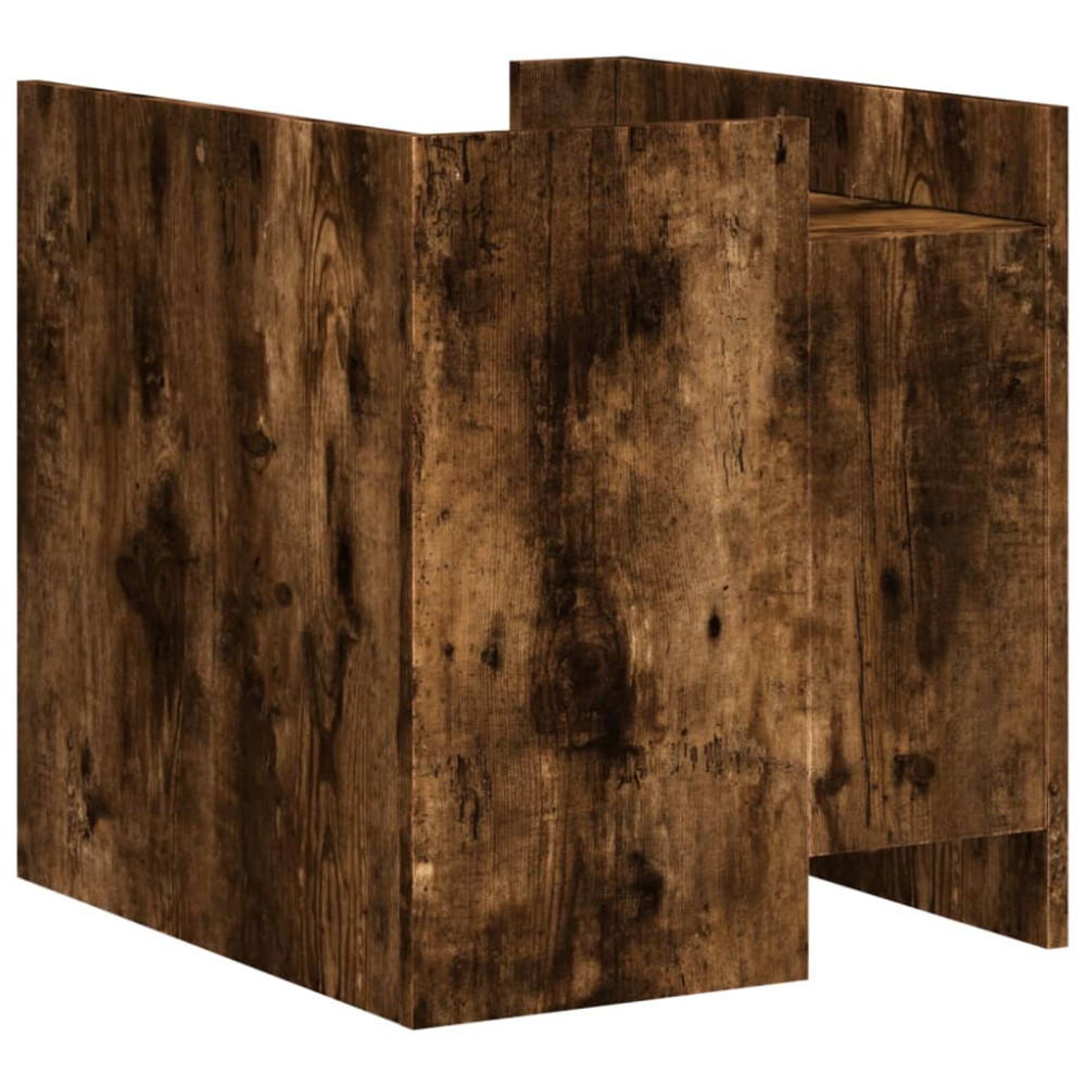 Produktbild för Sängbord rökfärgad ek 45x50x50 cm konstruerat trä