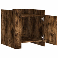 Produktbild för Sängbord rökfärgad ek 45x50x50 cm konstruerat trä