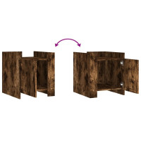 Produktbild för Sängbord rökfärgad ek 45x50x50 cm konstruerat trä