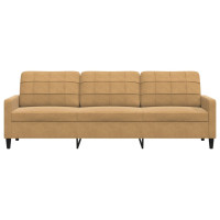 Produktbild för 3-sitssoffa brun 210 cm sammet