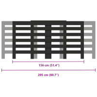 Produktbild för Elementskydd svart 205x21,5x83,5 cm konstruerat trä