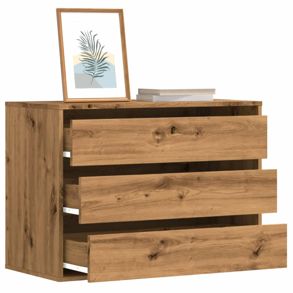 Produktbild för Byrå ek 80x41x58 cm konstruerat trä